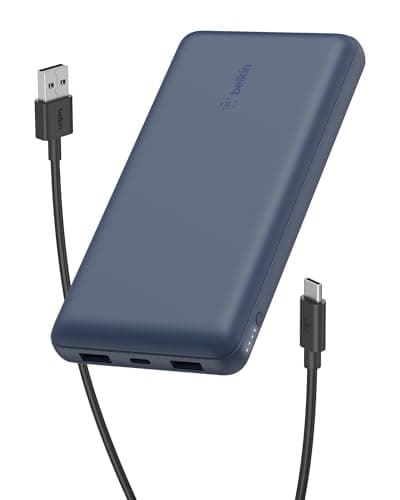 Belkin USB-C Portable Charger 20000mAh Power Bank with USB-C & 2 USB-A Ports, Blue
