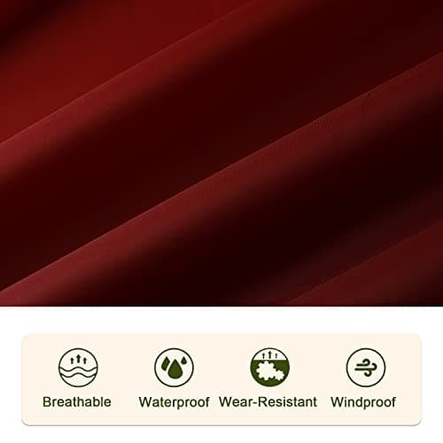 SaphiRose Rain Poncho Jacket Coat Hooded for Adults with Pockets, Burgundy Gradient, One size — view 6