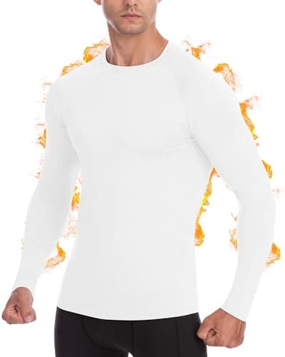 Roadbox Men's Thermal Base Layer Top 1-2 Pack, Fleece Lined Long Sleeve