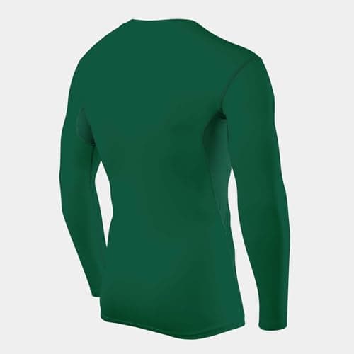 TCA Boys' HyperFusion Compression Base Layer Top Long Sleeve Under Shirt - Crew Neck - Cadmium Green, 8-10 Years — view 3
