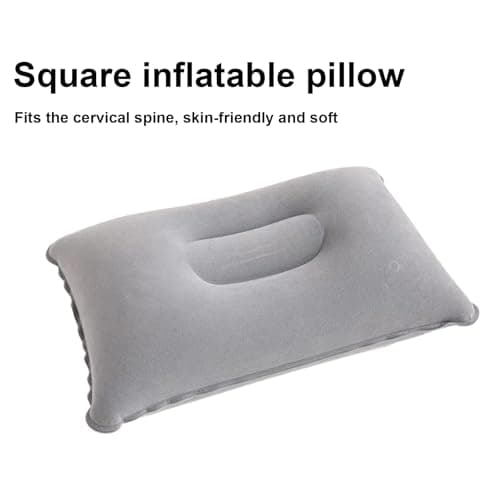 Inflatable Travel Pillow – 14.96 Inches Portable Air Cushion | Camping Air Sleep Support – 38x24cm PVC Flocking Lightweight 40g Ergonomic Lumbar Head Rest For Plane Car Home Relaxation — view 2