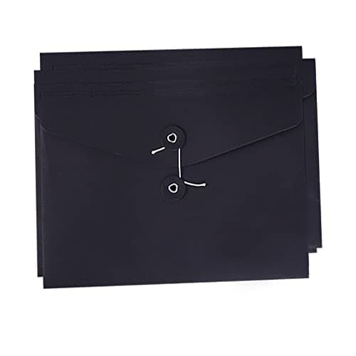 10pcs A5 Kraft Paper Envelopes Portfolio Foolscap File Folders Document Folder with String Fastener Closure Wallet Pockets File Bags Storage Pouch Paperwork Organizer Bag for Office School Home