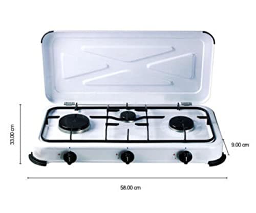 D.I.L© Portable Gas Stove 3 Burner Outdoor Camping Caravan LPG Cooker Cooktop — view 2