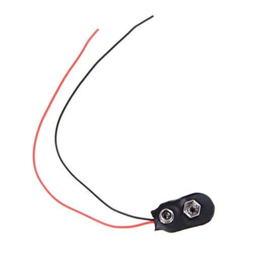 OSNIYAW Pack of 10 9V Battery Clip Connector, I Type, Faux Leather, Long Cable Housing, Connector, Black Red Wires, Length 5.9 Inches — view 4