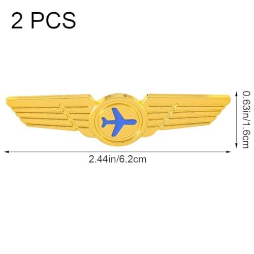 Sslvya 2 Pcs Metal Badges Funny Airplane Pins Fashion Lapel Brooches for Shirt Collar Backpack Clothes Hats Decoration — view 2