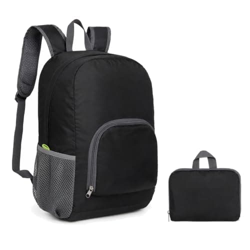 Yattuyix Foldable Backpack, 42×30.5×16cm Black Backpack for Travelling