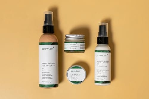 BonnyLeaf Origins Natural Skincare Set, 4-Piece, Brightening and Renewing, Auto-Replenishing Cleanser, Moisturiser & Eye Cream For Hydrating Skin, Ultra Conditioning Peppermint Lip Balm, Travel Sizes — view 2
