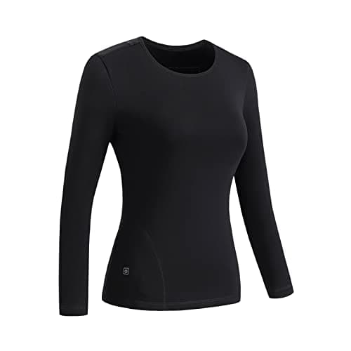 luoluoluo 2026 Electric Heated Thermal Tops for Women USB Charging Heated Body Warmer Underwear Warm Base Layer Heated T-Shirts Sweatshirt Ladies Thermal Tops Heated Clothing for Running Hiking Black — view 3