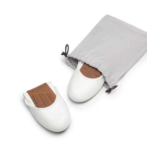 DREAM PAIRS Women's Ballet Dressy Flats Foldable Shoes,White,7 — view 6