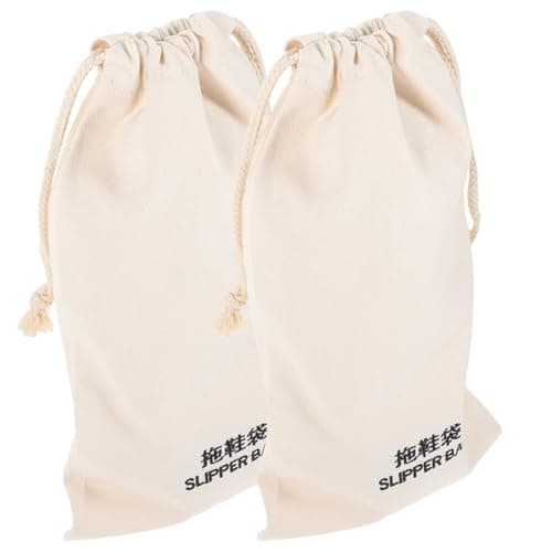 Drawstring Slipper Storage Bag 17x32cm Fabric 2 Pack