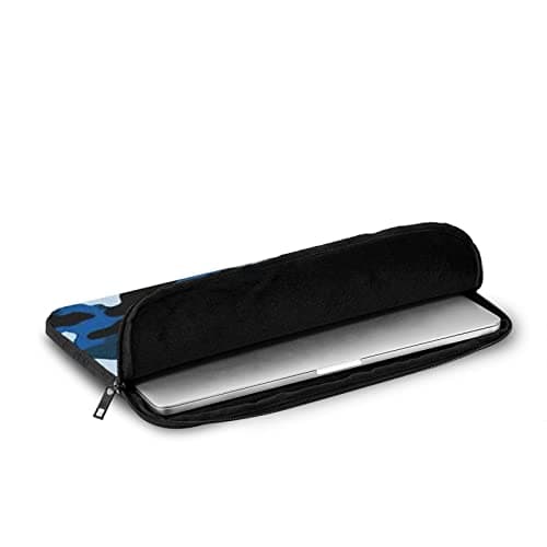 Blue Camo Printed Laptop Sleeve Case 15 Inch - Protective Laptop Cover Bag Shockproof Notebook Computer Bag For Men And Women — view 6
