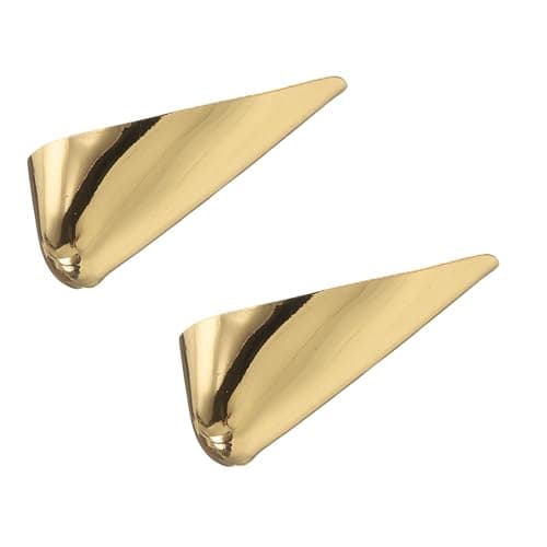 sourcing map 2Pcs Metal Shoes Pointed Protector High Heel Toe Caps Cover Durable Shoe Tip Cover Pointed Shoe Head Tips Cap for Shoe Protection Repair, Dress Shoe Protection (Gold, 30mm)