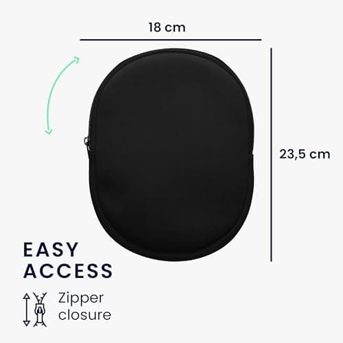 kwmobile Neoprene Headphone Case for Tune 600 / 500BT / 510BT / 450 Cover – Over-Ear Headset Storage Pouch - Soft Travel Carry Bag Black — view 6