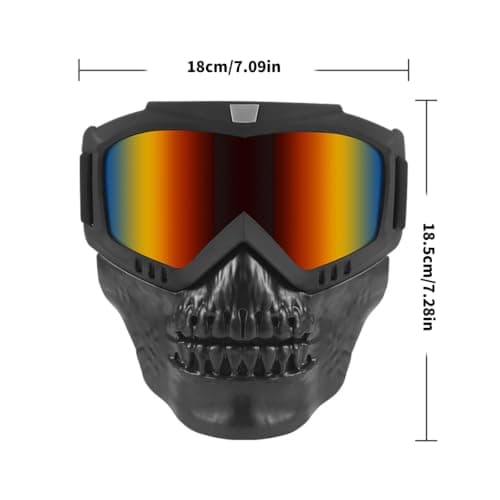 And Riding Goggles with Full Face Coverage, Detachable Lens and TPU Frame for Outdoor, Yard, and Travel Use Motorcycle Goggles Full Face Riding Detachable Cover Off Road Ski Cover Vented Goggle Set — view 3