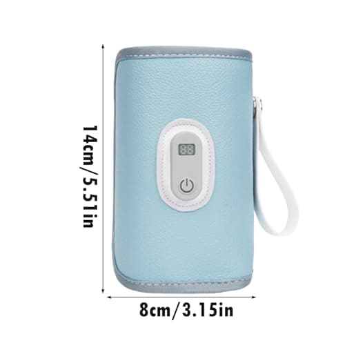 USB Bottle Warmer For Travel - Baby Bottle Warmer Sleeve, Baby Feeder Heater, Electric Feeder Bag With Digital Display | Constant Temp Milk Heater For Parent Long Trip Travel Winter Outing, 8x14cm — view 6