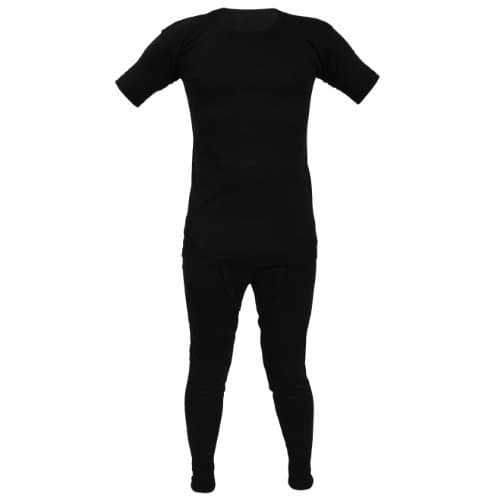 Kids Thermal Winter Warm Underwear Set Long John Bottom and Short Sleeve Top Size:Age 2-3 Years (Unisex Boy Girl Children) Colour:Black