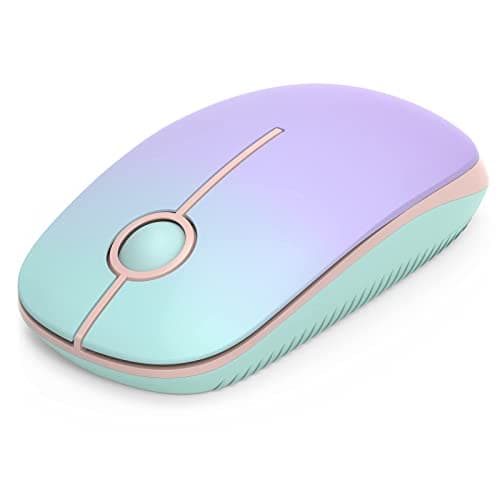 Seenda Wireless Mouse, Silent with 2.4G USB Receiver, Mint-Purple Gradient