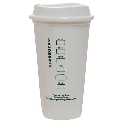 Starbucks White Reusable Plastic Travel Mug/Cup/Tumbler Grande Medium, 16oz 473ml — view 4