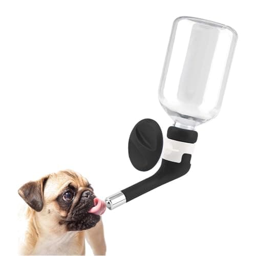 No-Drip Pet Water Dispenser Bottle-Dog Kennel Cage Water Dispenser Water Drinker Kettle for Pets can be Raised and Lowered Drinking Water Feeding Water (Black)
