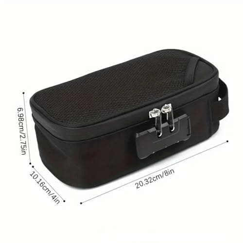 Smell Proof Bag With Combination Lock, Secure Document Lock Bag Cash Pouch Travel Storage Case Lockable Bags For Cash, Cards, Passports, Checks, And Bills — view 2