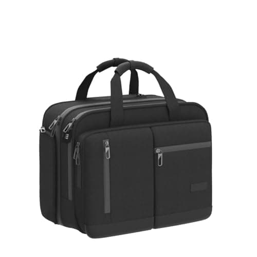 VANKEAN 17.3 Inch Rolling Laptop Bag for Men，Stylish Carry on Briefcase Laptop Case Water-Proof Overnight Rolling Computer Bag with RFID Pockets Laptop Bags for Travel/Work/School-Black — view 4