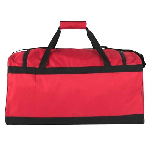 55 Liter, 24 Inch Lightweight Canvas Duffle Bags for Men & Women for Traveling and Gym Sports Equipment Bag (Red 1) — view 5