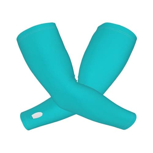 ZSUUGJ Teal Turquoise Uv Protection Cooling Arm Sleeves For Men & Women – Lightweight, Breathable Compression Arm Covers For Running, Cycling, Golf & Outdoor Activities — view 2
