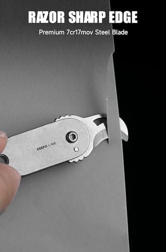 KEEPO LINK Mini Titanium Pocket Knife for Everyday Use, OLK01 (Grey) — view 4