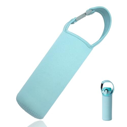 Blue Water Bottle Sleeve Neoprene Pouch for Outdoor Hiking Travel, 550ml