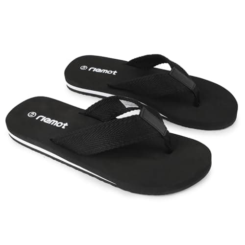 riemot Flip Flops Men's Thongs Sandals, Comfort Lightweight Thong with Arch Support Shoes Summer Outdoor Beach Pool Sandal, Non-Slip Walking Slippers,Black UK 13/EU47 — view 6