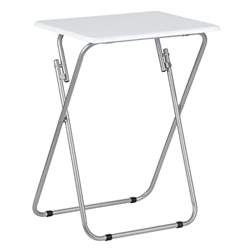 Unibos | Side Table, Folding Tables, TV Tray Table for Eating, Small Sofa End Laptop Drinks Coffee Snacks Portable Lightweight Tables for Small Space, Living Room, Industrial, Metal Frame