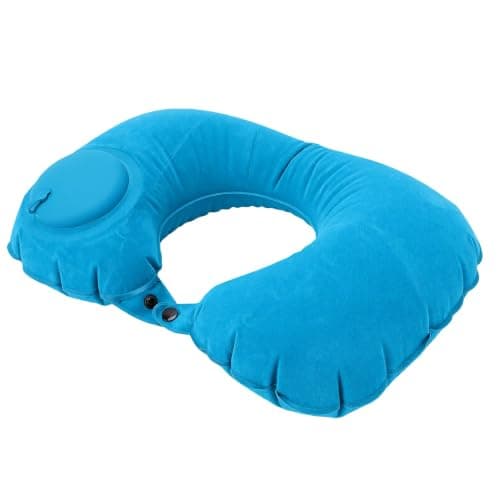 Brrnoo Inflatable Travel Neck Pillow Airplane Neck Support Pillow U Shaped Blow Up [Brand] 12-20s Press to Inflate 360 Degree Support with Flocked TPU for Airplane Car Office