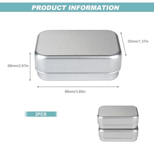 Travel Soap Case Dish with Lid 180 Ml Aluminium Soap Box Holder Tin Travel Container for Shampoo Bathroom 98 x 68 x 35mm — view 2