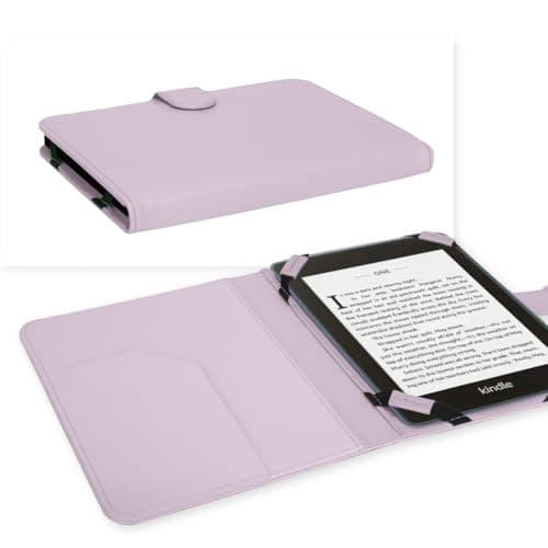 TECHGEAR LILAC PU Leather Folio Case Cover With Magnetic Clasp + Screen Protector for Amazon Kindle eReaders 12th - 4th Generation (2024-2011), Paperwhite & eReader with 6 inch Screen — view 2