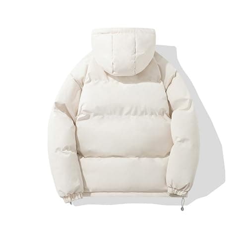 Anbiryeik Women Winter Puffer Down Jacket Hooded Waterproof Quilted Short Coat with Pockets Lightweight Ladies Parka Jackets Zip Up Windproof Packable Casual Warm Outwear for Travel Outdoor Beige M — view 3
