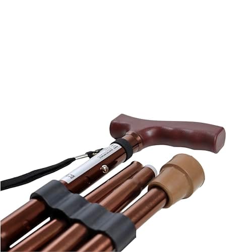 PEPE Mobility Folding Walking Stick for Women and Men, Adjustable, Bronze — view 6