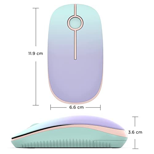 Seenda Wireless Mouse, Silent with 2.4G USB Receiver, Mint-Purple Gradient — view 6