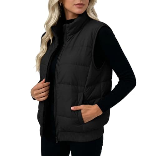 Keepink Ladies Padded Gilet Zip Up Bodywarmer High Neck Winter Layer Coats — view 6