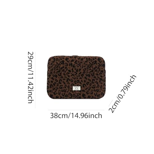 Leopard Print Laptop Sleeve for 13-15 Inch MacBook Pro & Air | Padded, Quilted Protective Cover | Carrying Case for 14, 15, 13.3 Inch Laptop | Trendy Bag for Women & Men — view 6