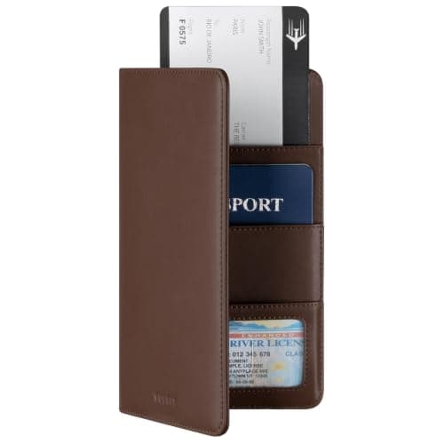 VULKIT Passport Holder Travel Wallet, Leather Passport Holder Cover RFID Blocking Travel Document Organiser for Women Men