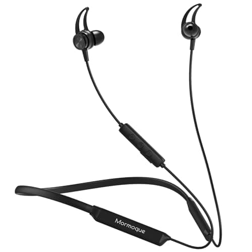 MORMOQUE G5 Neckband Bluetooth Headphones,with Microphone Wireless Earphone,HiFi Deep Bass Earbuds,Magnetic Metal Headset,IPX5 Sweatproof 36Hrs Playtime for Sports Music Phone Call