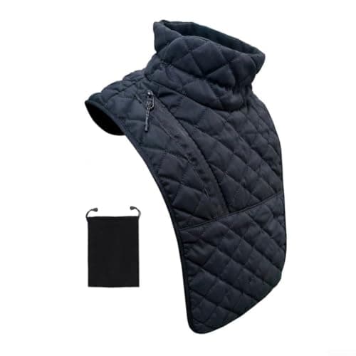 Belnotelt Motorcycle Neck Warmer Winter Cycling Cover Chest Windproof Keep Warm Cotton Velvet Plush Cloth Black Gray With Storage Bag For All Bikes(velvet bag black)