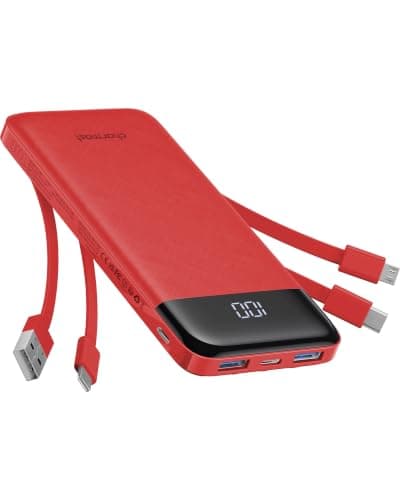 Charmast Power Bank with Built in Cables X 4, 10000mAh Portable Charger