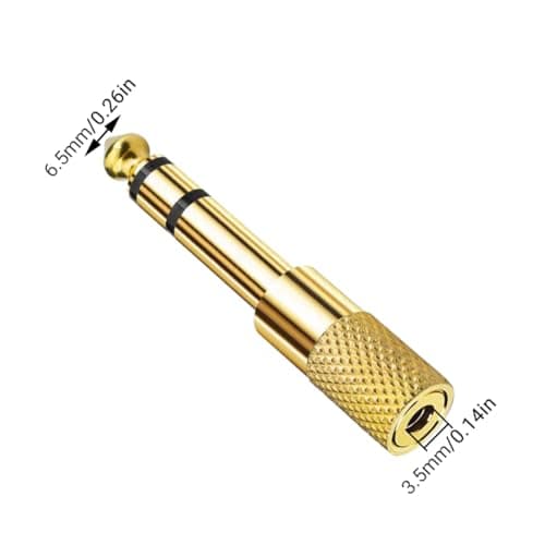 2Pcs 6.5mm to 3.5mm Audio Adaptor, Headphone Jack Aux Converter Plug — view 2
