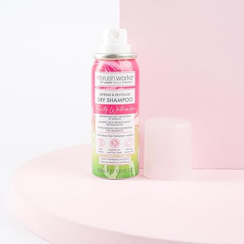 Brushworks Refresh & Revitalise Fruity Watermelon Dry Shampoo – Mini 50ml Travel Size, Absorbs Oil, Adds Volume & Refreshes Hair On-the-Go — view 2