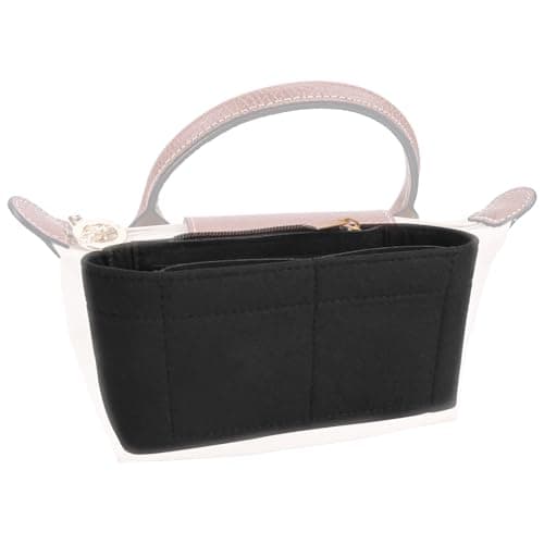 GADITIEK 2Sets Purse Organizer, Strap, Folding Tote Bag Organizer Insert, Punch-Free Adjustable Buckle Strap Design, Multi-Pocket Felt Handbag Organizer (Black 1.2cm) — view 2