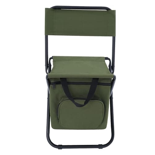 whsiodj Fishing Chair with Insulated Bag | Folding Chair Foldable Camping Chairs 220.46 lbs Capacity Portable for Outdoor Use Camping Hiking Hunting Climbing (Army Green) — view 6