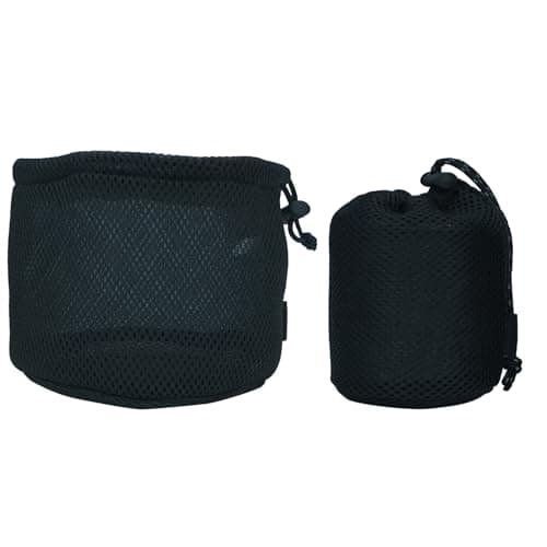 Camping Pot Storage Bag Black Nylon Mesh Bag Travel Gear Sack Drawstring Picnic Cookware Storage Pouch Black Nylon Mesh Kettle Equipment Camping Utensil Pouch — view 4