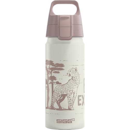 Sigg - Aluminium Water Bottle for Children - WMB One Brave Safari - Suitable for Carbonated Drinks - Leak-Proof - Light as a Feather - BPA-Free - Sports & School - White