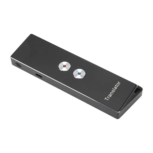 Generic Handheld Smart Voice Translator Device 74 Languages 70 Accents Real Time Bluetooth 5.0 for Travel Learning Business Aluminum Mini (Black)